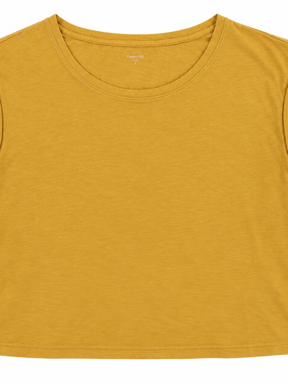 Garnet Hill Mustard Crewneck Short Sleeve Tee